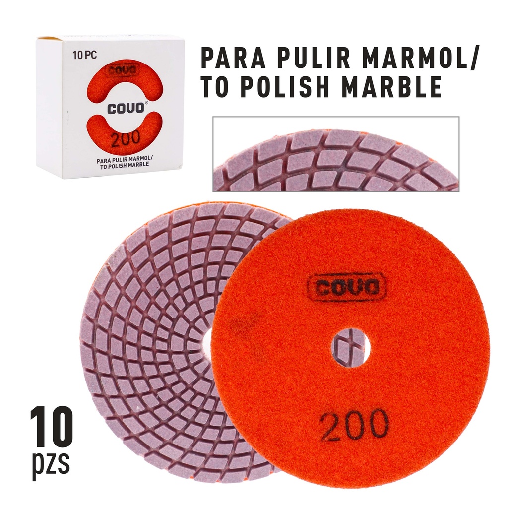 DISCO P/PULIR MARMOL Y GRANITO DE 200 COVO 10-396