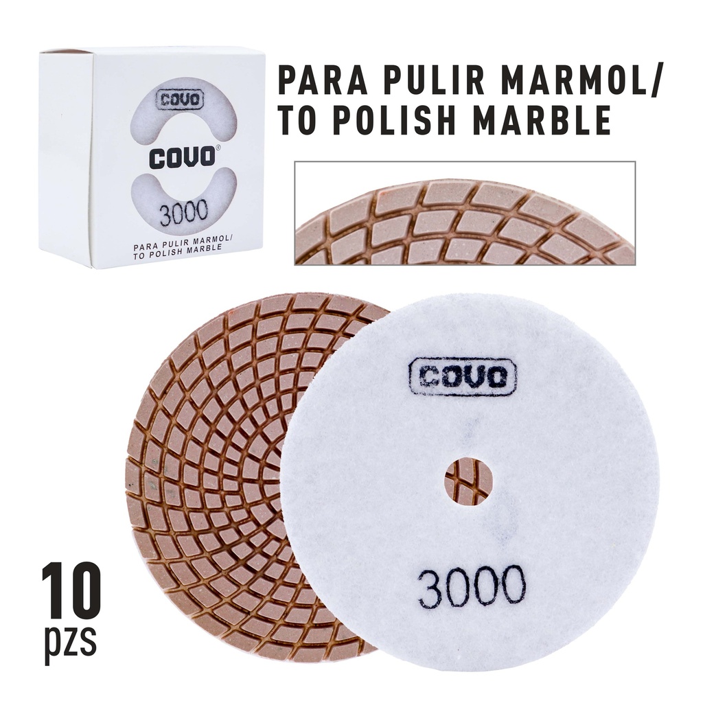 DISCO P/PULIR MARMOL Y GRANITO DE 3000 COVO 10-398