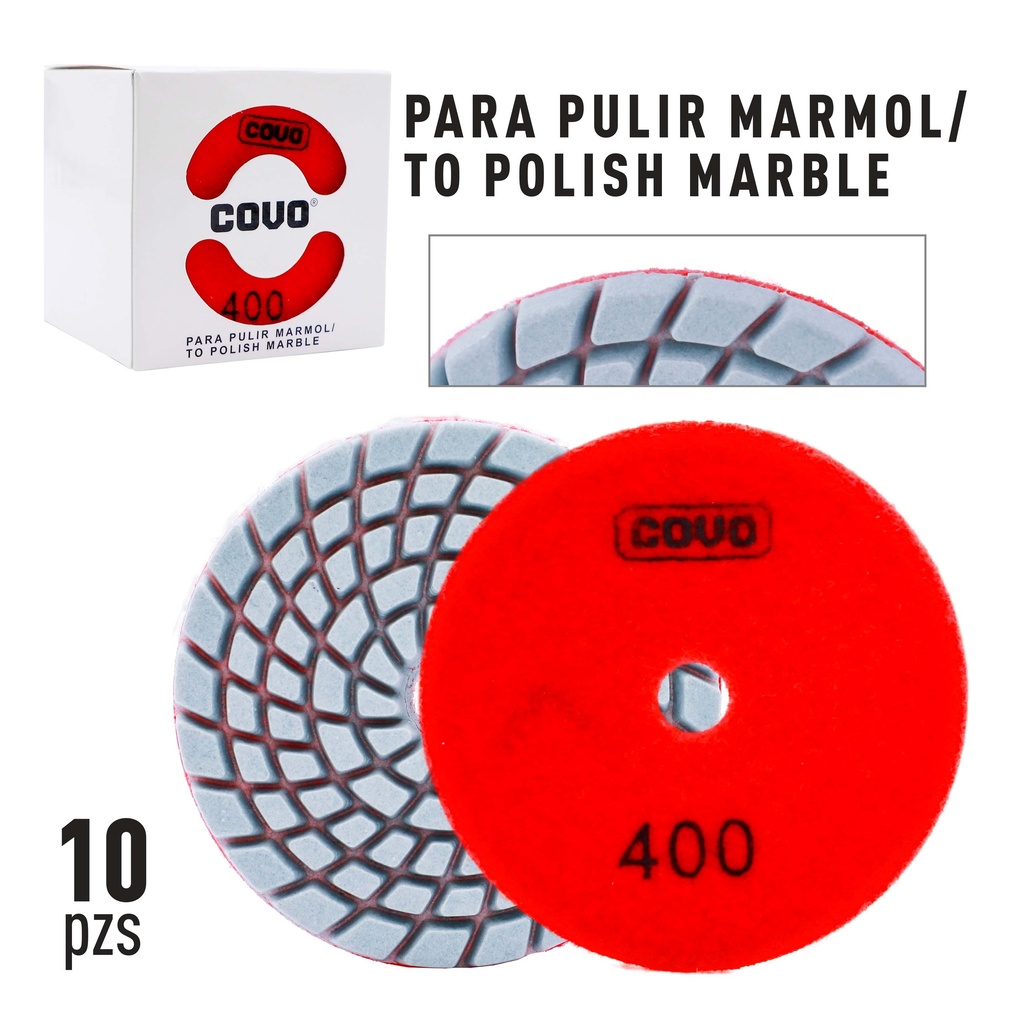 DISCO P/PULIR MARMOL Y GRANITO DE 400 COVO 10-402