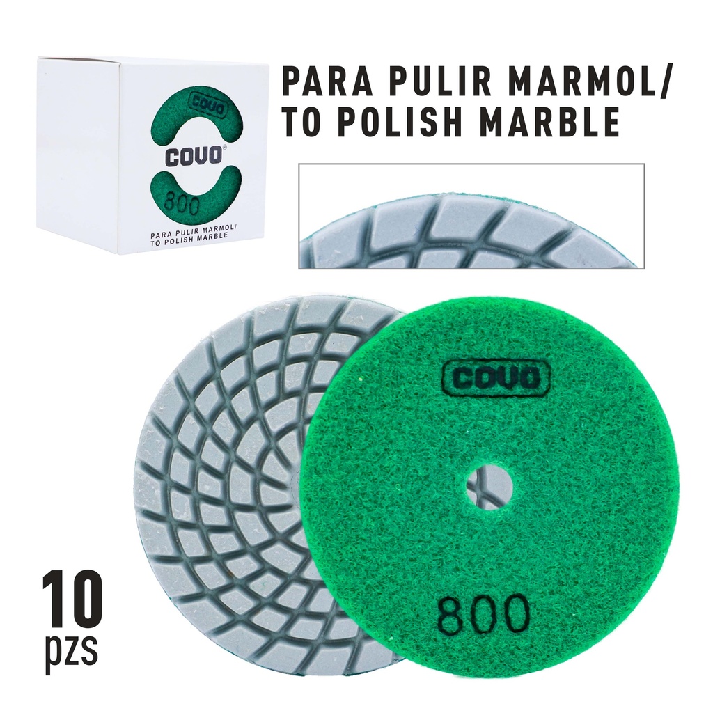 DISCO P/PULIR MARMOL Y GRANITO DE 800 COVO 10-403