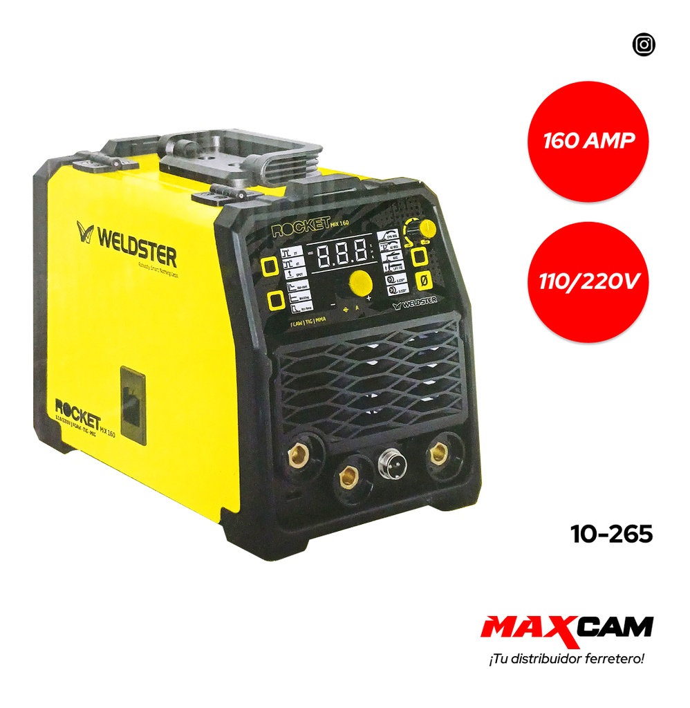 INVERSOR SOLDADOR MMA/TIG 160AMP 110/220 WELDSTER 10-265