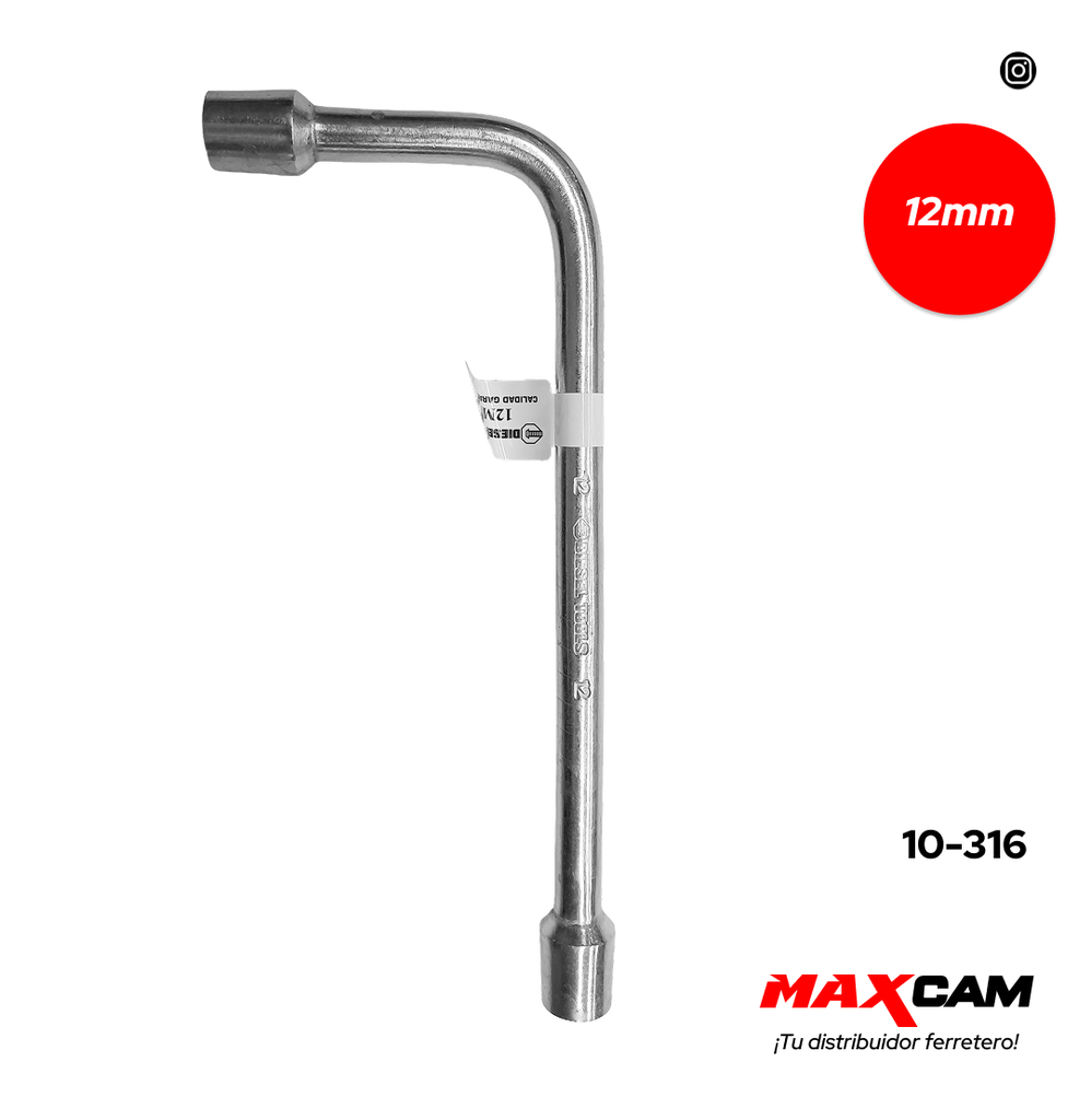 LLAVE TIPO L 12MM DIESEL TOOLS 10-316