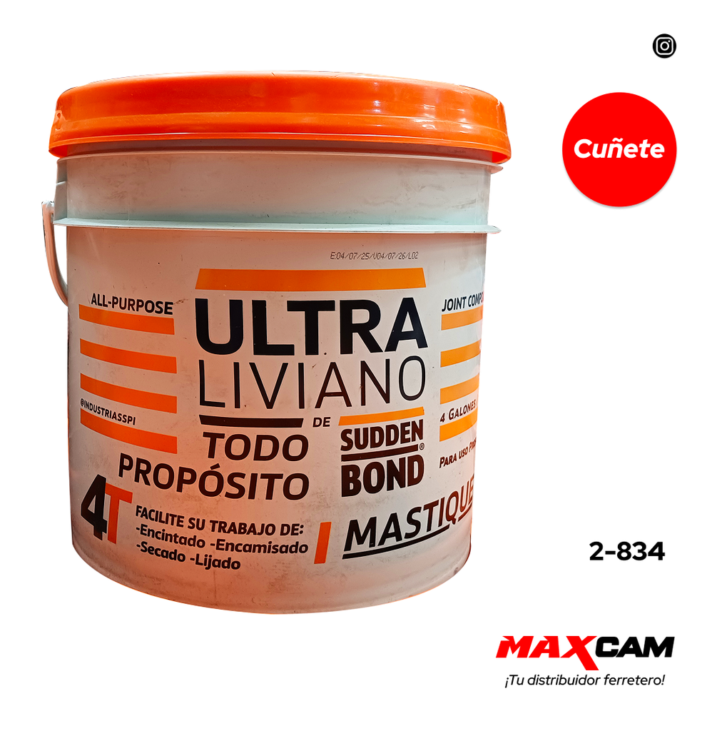 MASTIQUE P/DRYWALL 4T SUDDEN B LIVIANO CUÑETE 4 GL 2-834