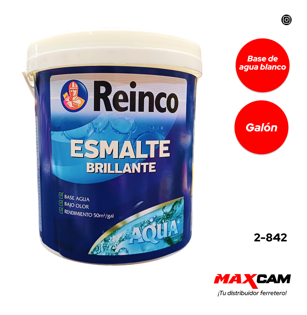 PINTURA AQUA ESMALTE BLANCO BRILLANTE x GAL REINCO 2-842
