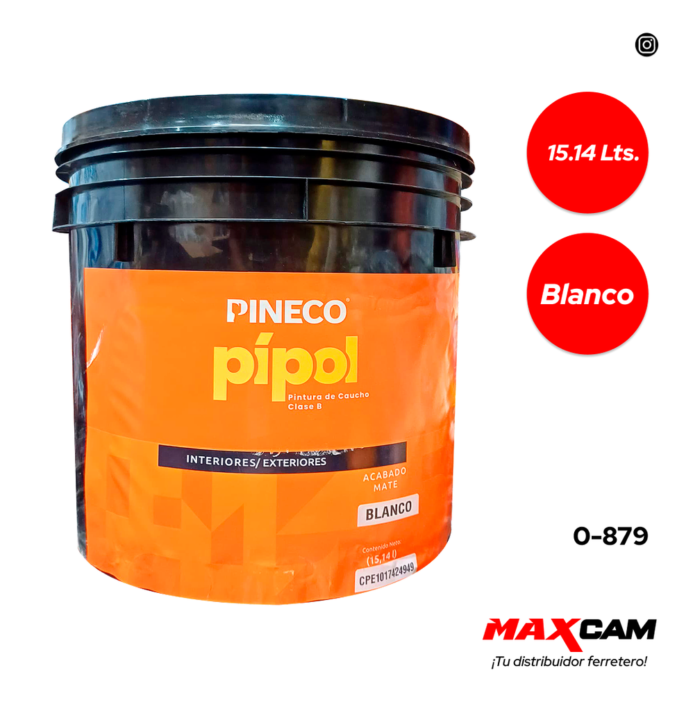 PINTURA CAUCHO BLANCA x CUÑETE TIPO B PIPOL PINECO 0-879