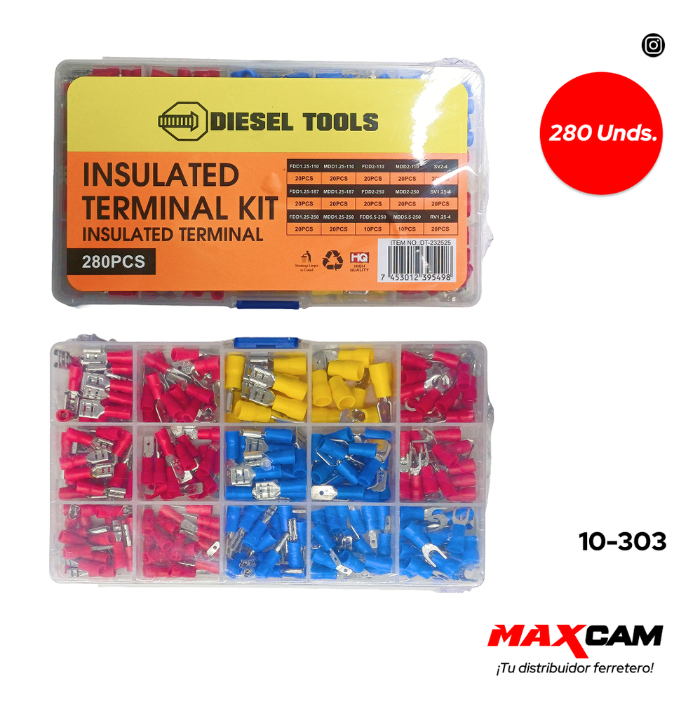 SET DE TERMINALES 280 PCS DIESEL TOOLS 10-303