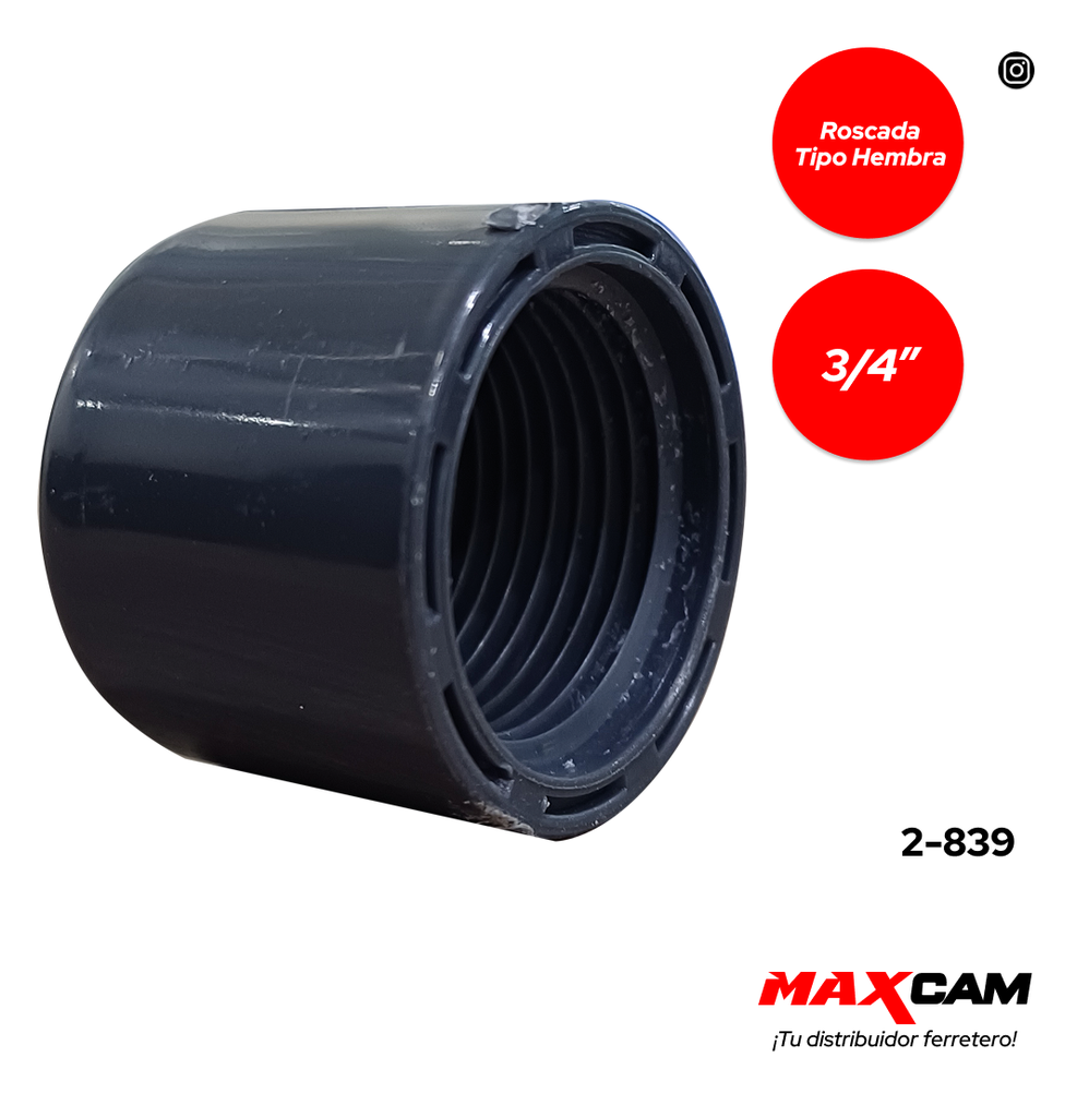 TAPA HEMBRA ROSCADA AF 3/4" FITCO 2-839