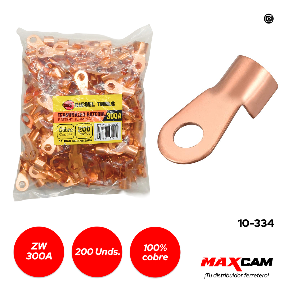 TERMINAL BATERIA 300A x 200 PCS DIESEL TOOLS 10-334
