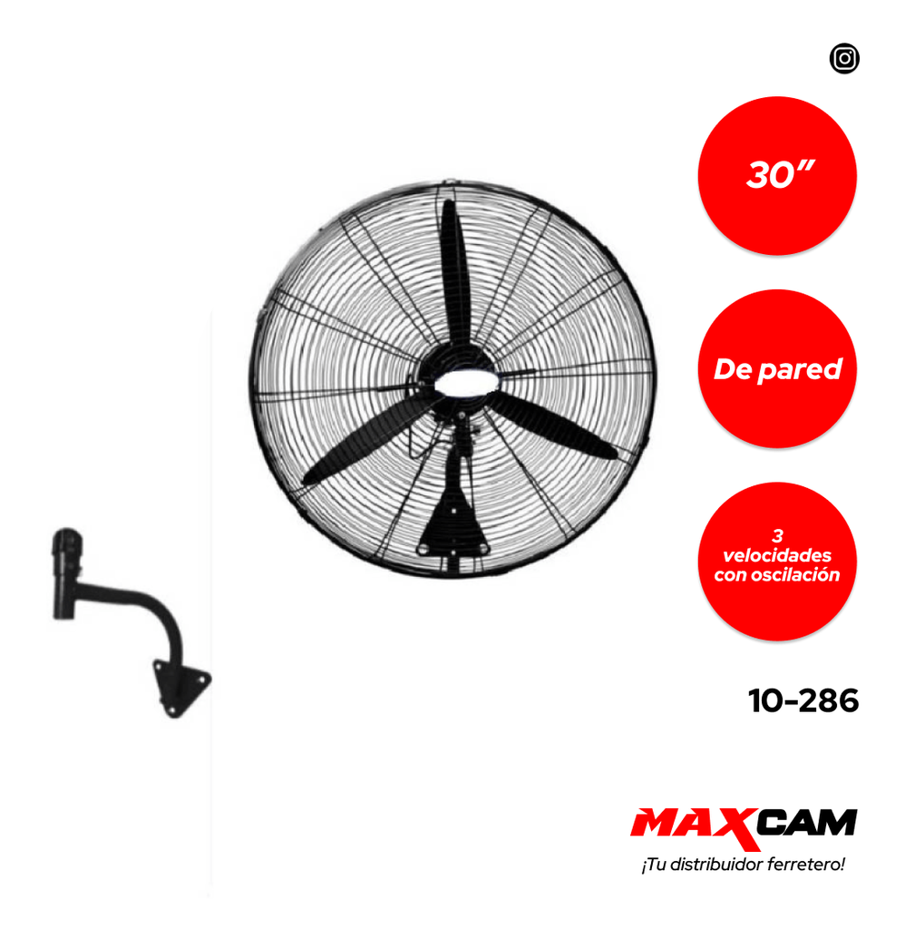 VENTILADOR INDUSTRIAL PARED 30" POLUX 10-286