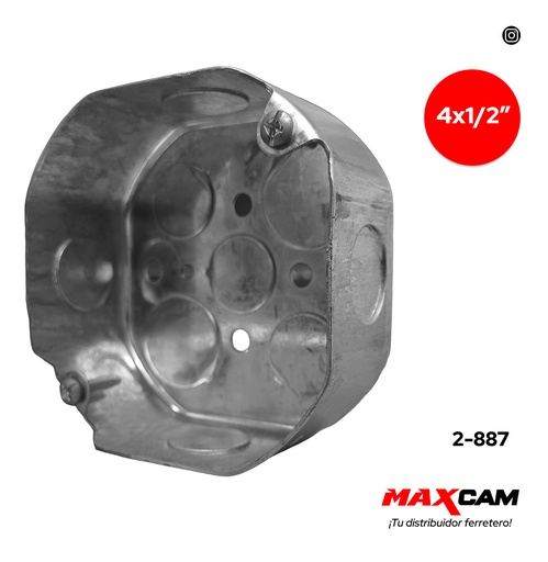 [2-887] CAJETIN MET OCTAGONAL 4 x 1/2 x UNID DB 2-887
