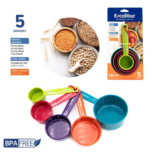 [10-729] CUCHARA DE MEDIDAS 5 PCS EXCALIBUR 10-729