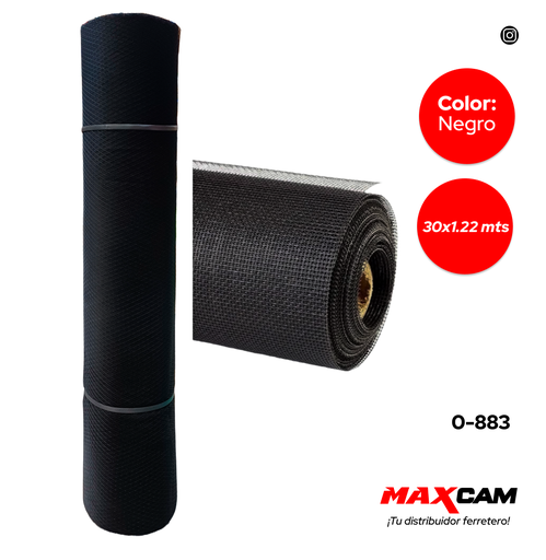 [0-883] MALLA MOSQUITERO 30x1,22MTS NEGRO TRICAL 0-883