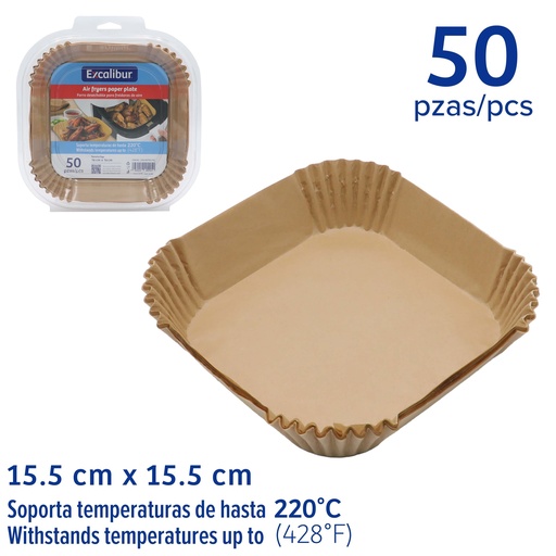 [10-649] PAPEL ANTIADHERENTE P/AIR FRYER x 50PCS EXCALIBUR 10-649