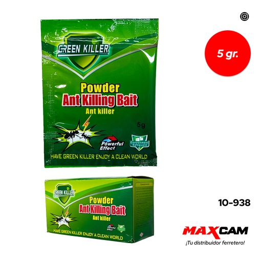 [10-938] POLVO P/MATAR INSECTOS 5G x 50 UNID GREEN KILLER 10-938