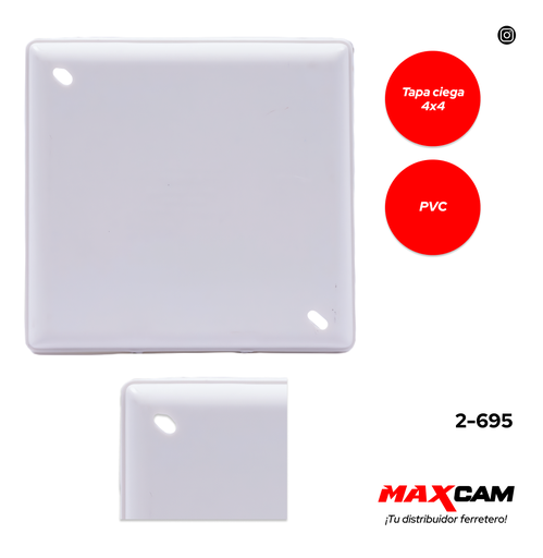 [2-695] TAPA CIEGA CUADRADA 4x4 BLANCA FITCO 2-695