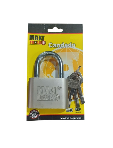[3-120] CANDADO STANDARD x 50MM PLATEADO MAXI TOOLS 3-120