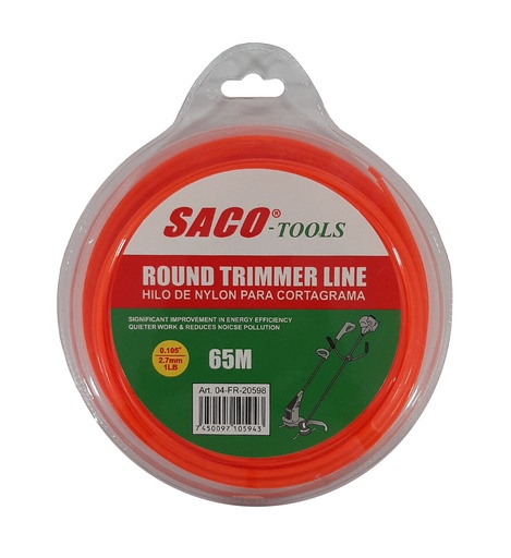 [3-291] NYLON DESMAL 2.7MM x 65 MTS BLISTER SACO ROJO 3-291