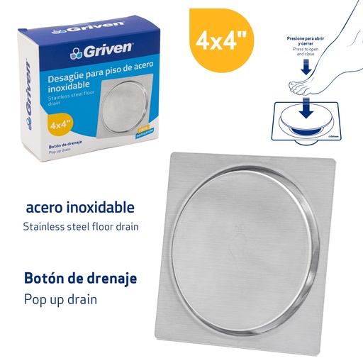 [3-368] REJILLA CUADRADA PUSH BUTTOM GRIVEN 3-368