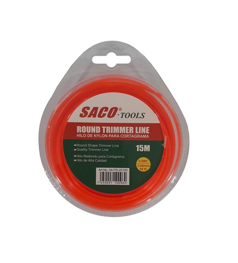 [3-553] NYLON DESMAL 2 MM x 15 MTS BLISTER SACO ROJO 3-553