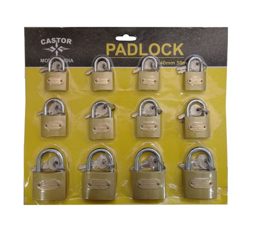 [3-565] CANDADOS SET 40-50-60 12 PIEZAS CASTOR 3-565