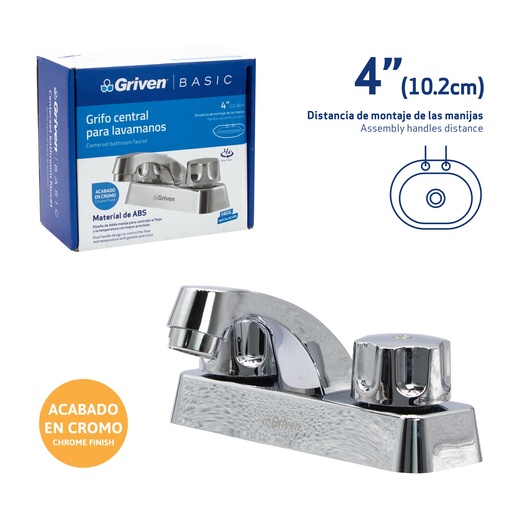 [3-572] LLAVE LAVAMANO DOBLE PLAST/CROM GRIVEN 3-572
