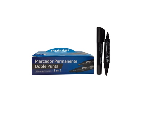 [3-654] MARCADOR 2 EN 1 NEGRO PERMANENTE POINTER 3-654