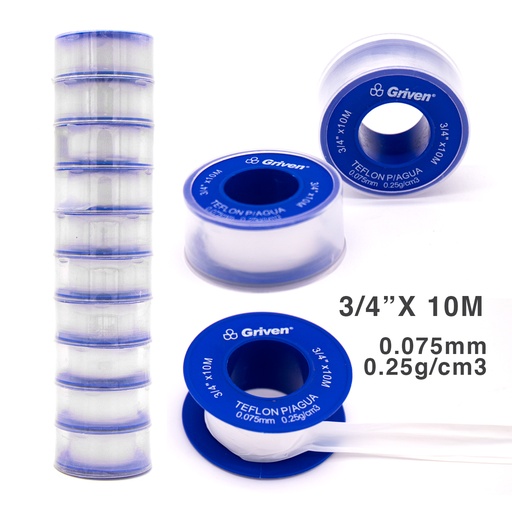 [3-657] TEFLON ECONOMICO 3/4 x 10MTS GRIVEN 3-657 (DESC)