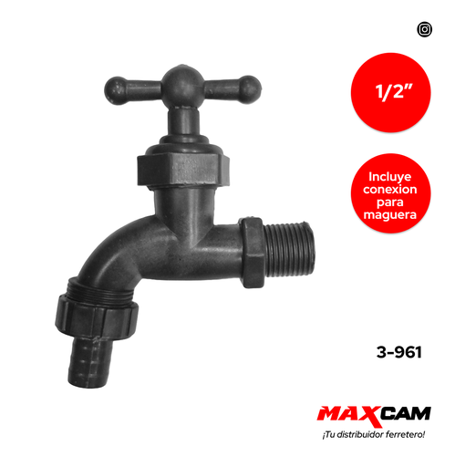 [3-961] LLAVE CHORRO PVC GRIS GRIMAX 3-961