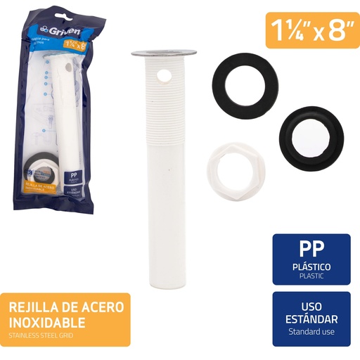 [3-992] DESAGUE LAV PLASTICO C/REJILLA GRIVEN 3-992
