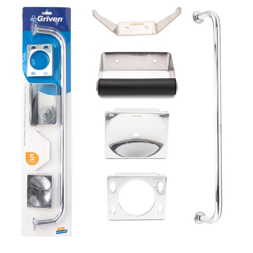 [4-054] ACCESORIO DE BAÑO 5 PIEZAS GRIVEN 4-054