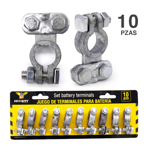 [4-120] BORNES P/BATERIA x 10 UNID SECURITY AT07519 4-120