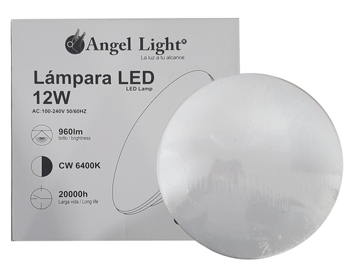 [4-126] LAMPARA LED P/TECHO 12W ANGEL LIGHT 85-265V 4-126