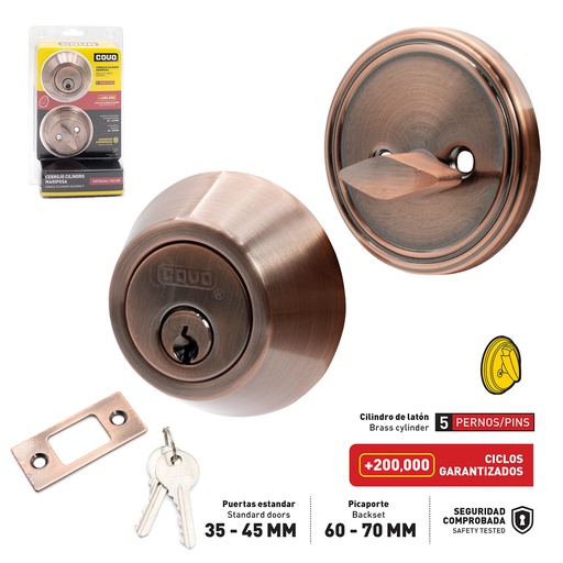 [4-138] CERROJO LLAVE/MARIPOSA COBRE COVO 4-138