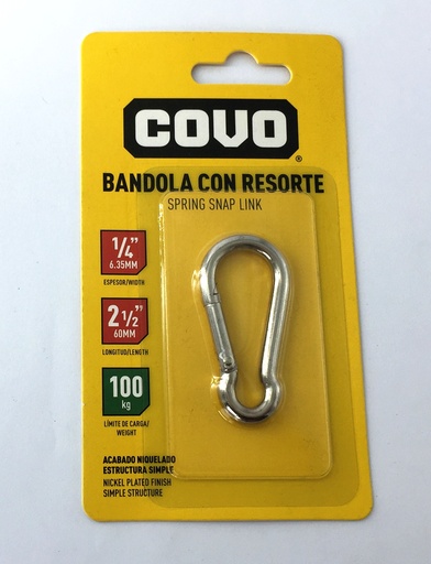 [4-151] ESLABON CON RESORTE 2 1/2" 100 KG COVO 4-151