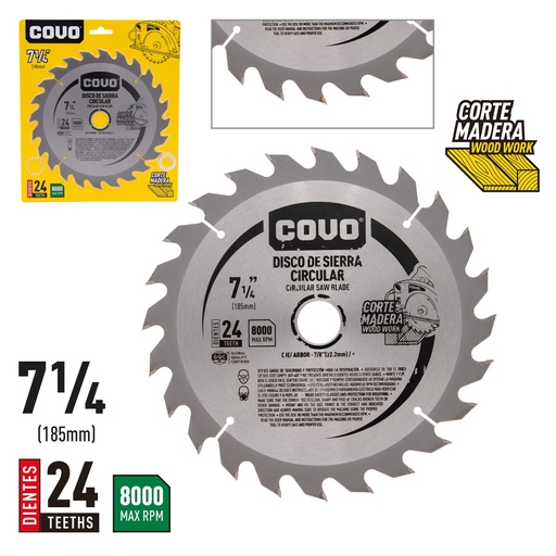 [4-172] DISCO P/SIERRA CIRCULAR 7 1/4" 24D  COVO 4-172