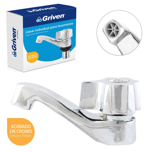 [4-243] LLAVE LAVAMANO INDIVIDUAL METALICA GRIVEN 4-243