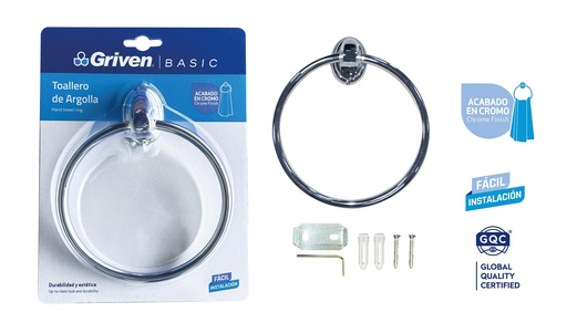 [4-263] ACCESORIO DE BAÑO P/TOALLA T/ARGOLLA GRIVEN 4-263