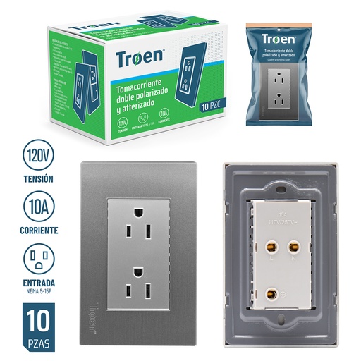 [4-323] TOMA DOBLE C/TIERRA GRIS TROEN 4-323