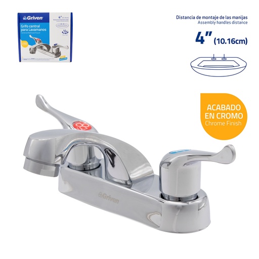 [4-332] LLAVE LAVAMANO DOBLE METALICA GRIVEN 4-332