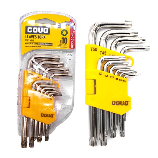 [4-343] LLAVE ALLEN TORX 10 PCS COVO 4-343