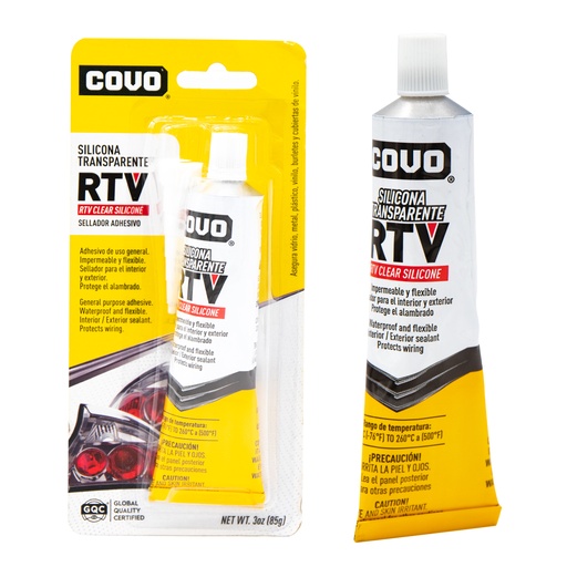 [4-344] SILICON TRANSPARENTE RTV 85G COVO 4-344