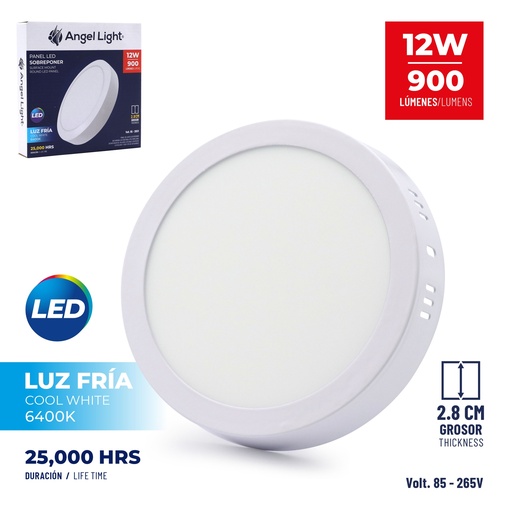 [4-380] PANEL LED SUPER BLANC REDONDA 12W ANGEL L 4-380