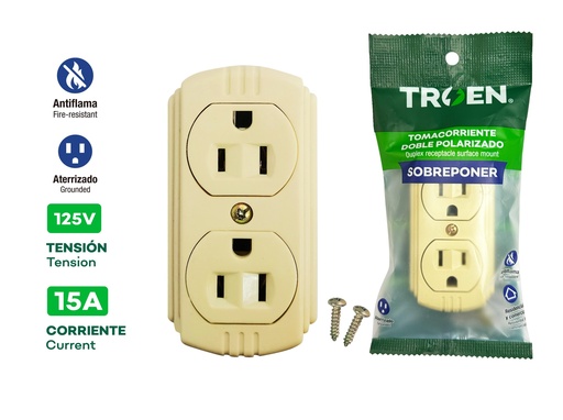[4-442] TOMA DOBLE C/TIERRA SOBREPONER BEIGE TROEN 4-442