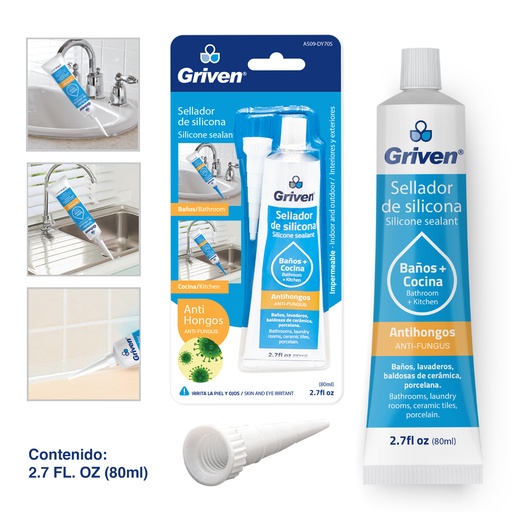 [4-450] SILICON TRANSPARENTE 80ML ANTIHONGO GRIVEN 4-450