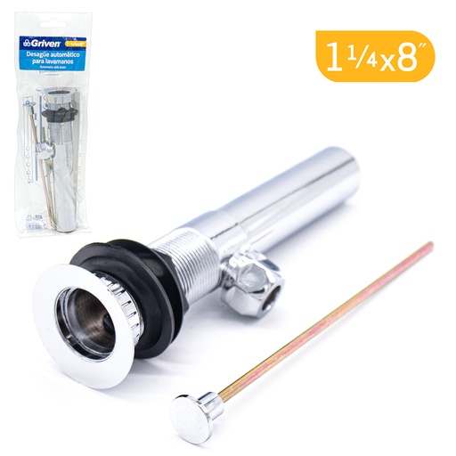 [4-453] DESAGUE LAVAMANO PLAST/CROM AUTOMATICO GRIVEN 4-453