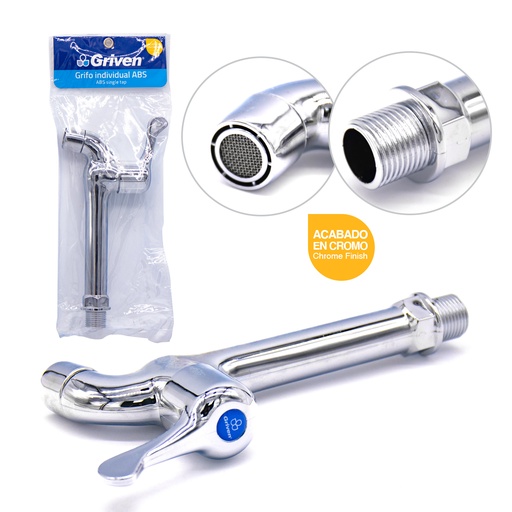 [4-472] LLAVE BATEA PARA PARED PLAST/CROM GRIVEN 4-472
