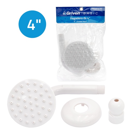 [4-477] REGADERA RED 4" PLAST C/TUBO GRIVEN 4-477