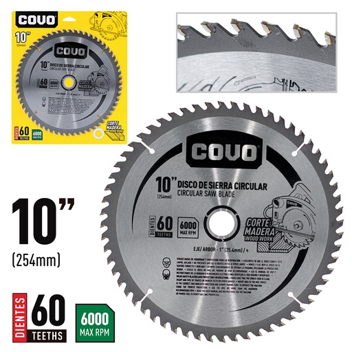 [4-500] DISCO P/SIERRA CIRCULAR 10" 60D  COVO 4-500