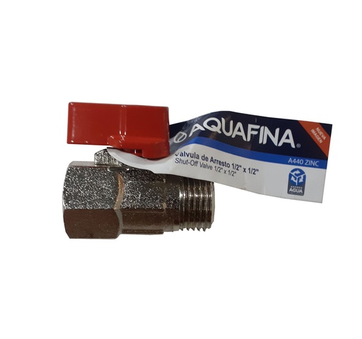 [4-530] LLAVE ARRESTO MINI 1/2 x 1/2 ZINC AQUAFINA 4-530