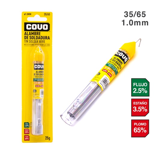 [4-552] ESTAÑO PARA SOLDAR TUBO 35/65 COVO 4-552